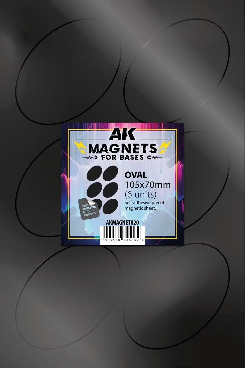 AK Interactive: Precut Magnets - Oval 105x70mm (6 Units)