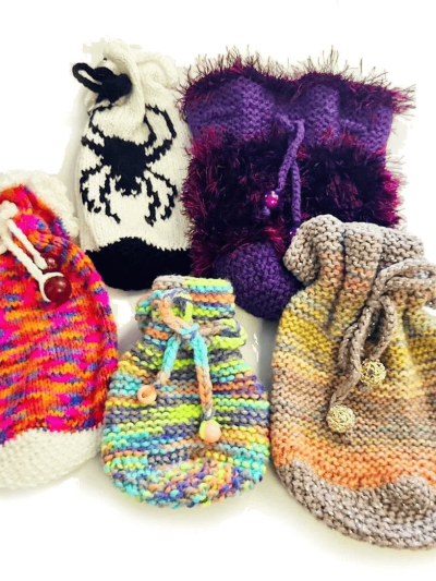 Knitted Dice Bag